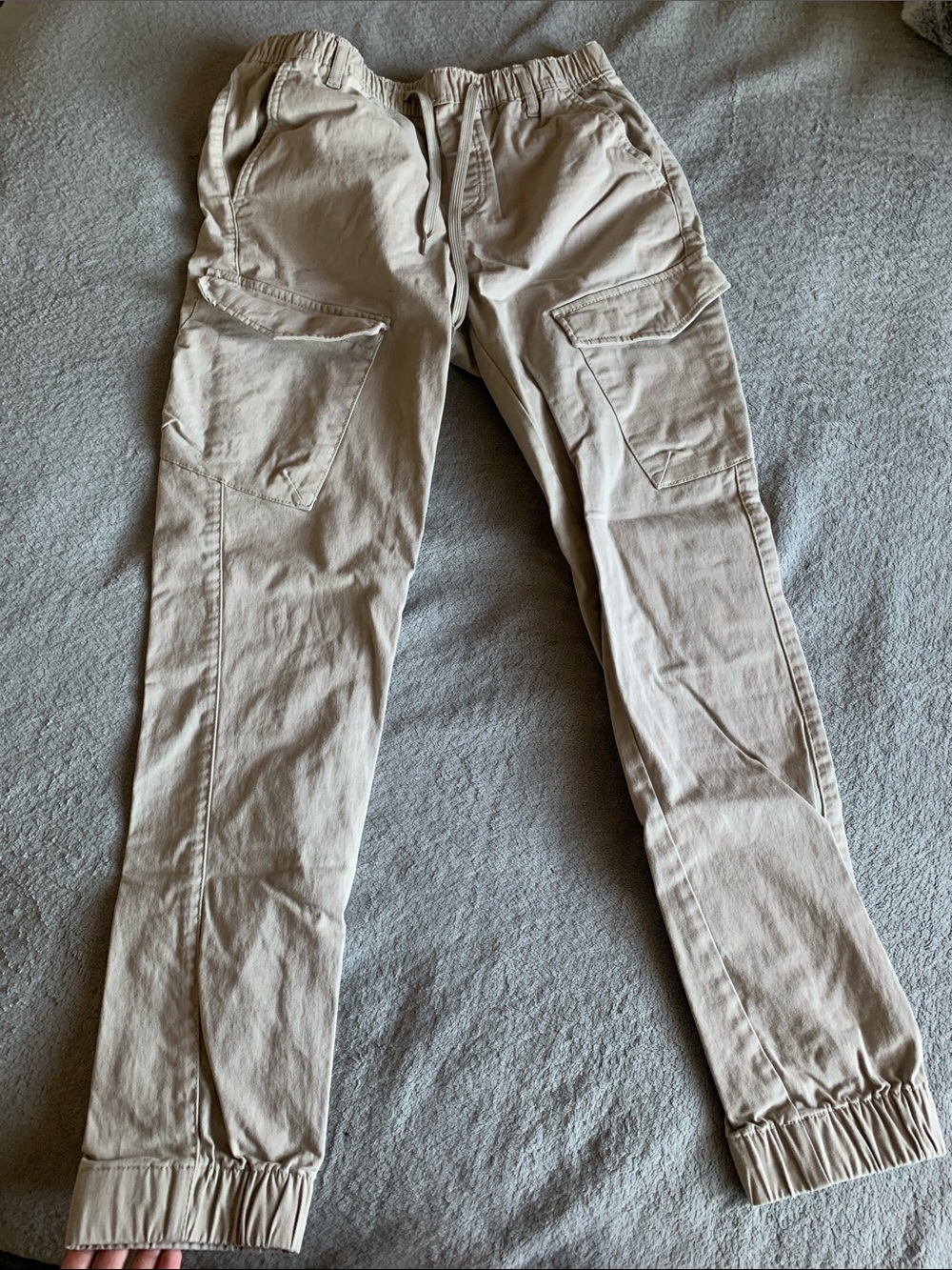 refuge Beige Cargo Jogger Track Pants